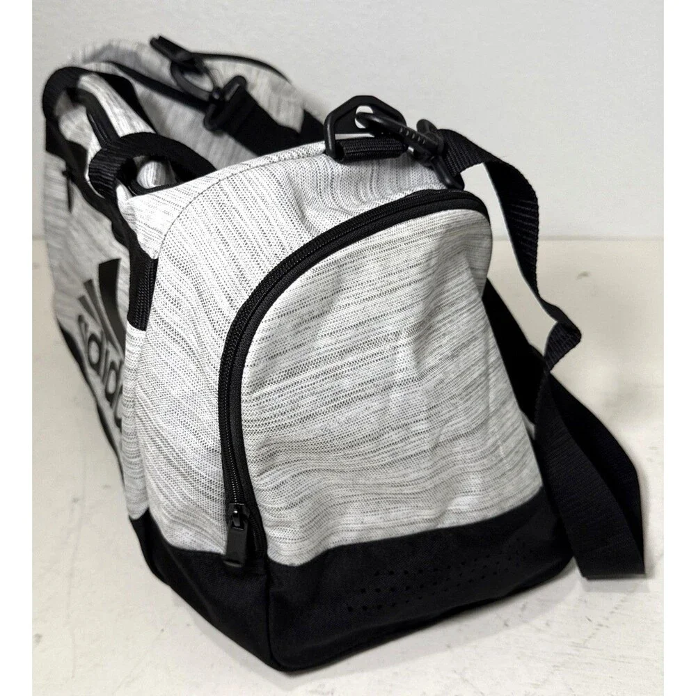 adidas Diablo Small II Duffel Bag 20L Zip Strap White Black Hex Print